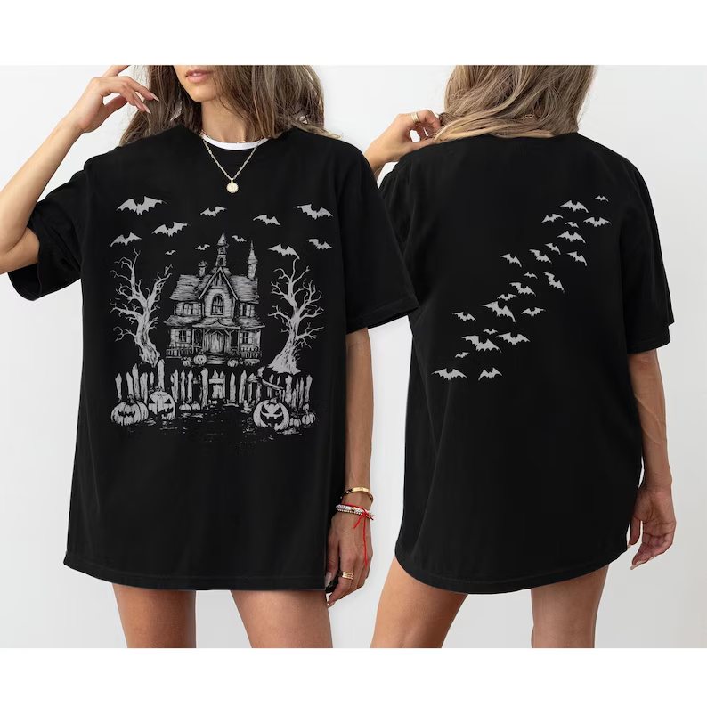 Vintage Haunted House Comfort Colors Halloween Shirt