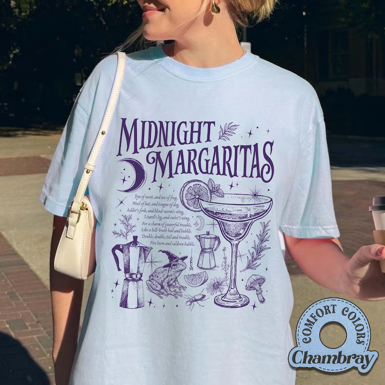 Midnight Margaritas Comfort Colors Halloween Shirt