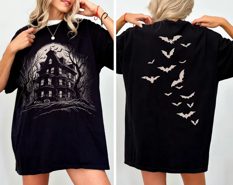 Vintage Haunted House Halloween Shirt