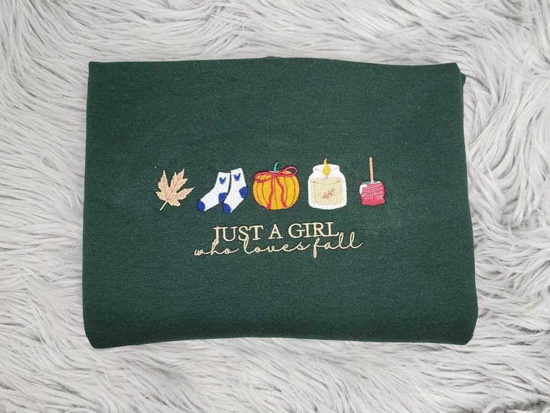 Autumn Icons Crewneck – Cozy Embroidered Fall Sweatshirt