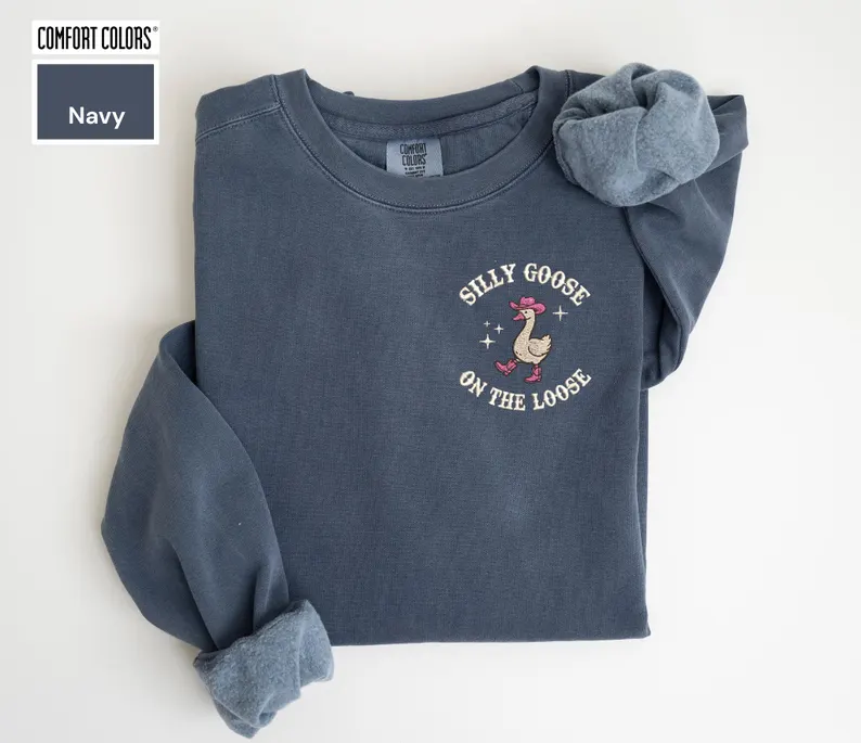 Comfort Colors® Goose Shirt – Western Silly Goose Premium Sweatshirt