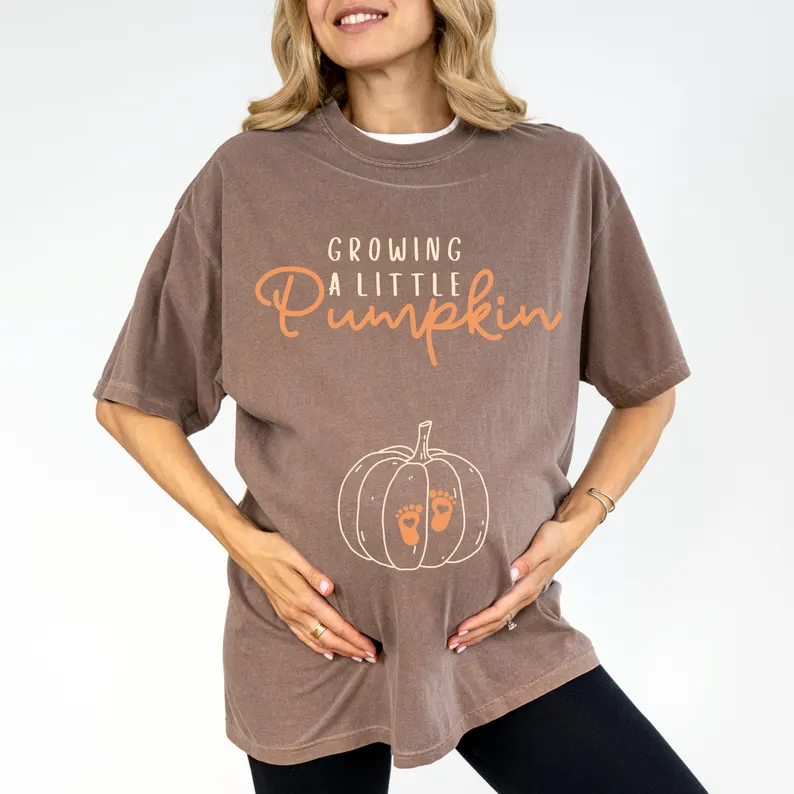 Little Pumpkin Pregnancy Tee – Fall Maternity Comfort Colors® Shirt