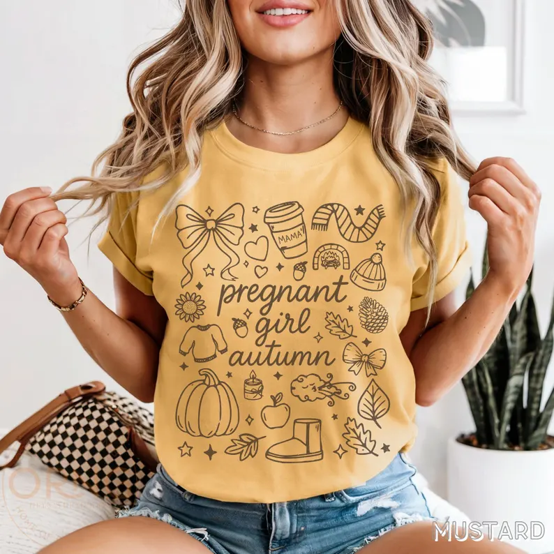 Autumn Pregnancy Announcement Tee – Cozy Maternity & Fall Vibes