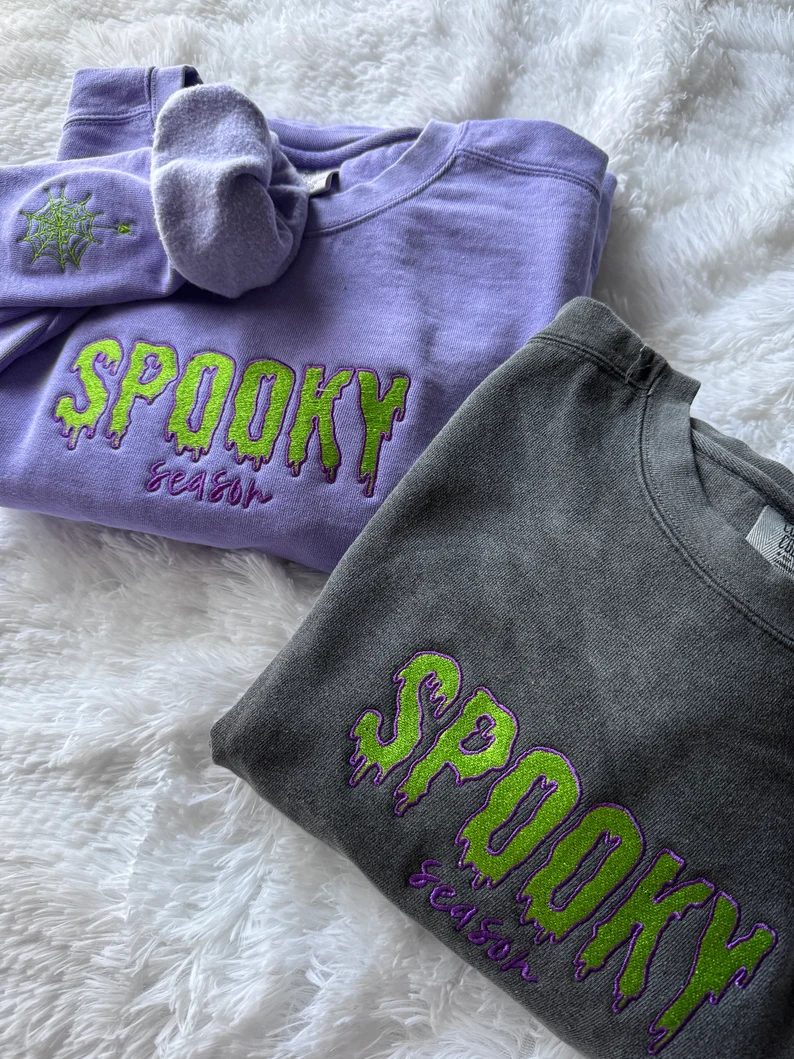Spooky Season Embroidered Sweatshirt – Halloween Sweater
