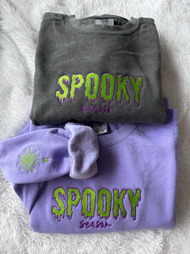 Spooky Season Embroidered Sweatshirt โ Halloween Sweater