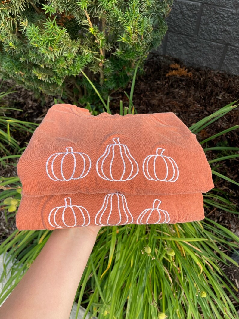 Halloween Pumpkin Tee – Embroidered Fall Shirt