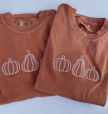 Halloween Pumpkin Tee – Embroidered Fall Shirt