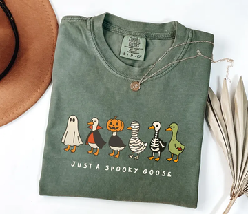 Funny Goose Skeleton Spooky Season Tee- Halloween Shirt