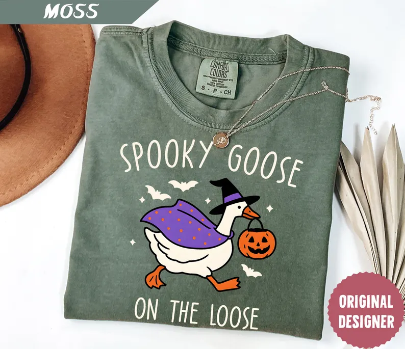 Comfort Colors® Spooky Goose on the Loose Shirt – Halloween Tee