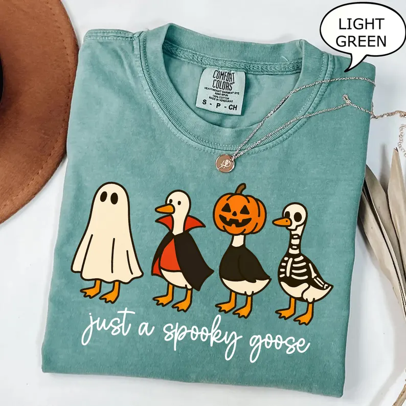 Comfort Colors® Just a Spooky Goose Shirt – Funny Halloween Tee