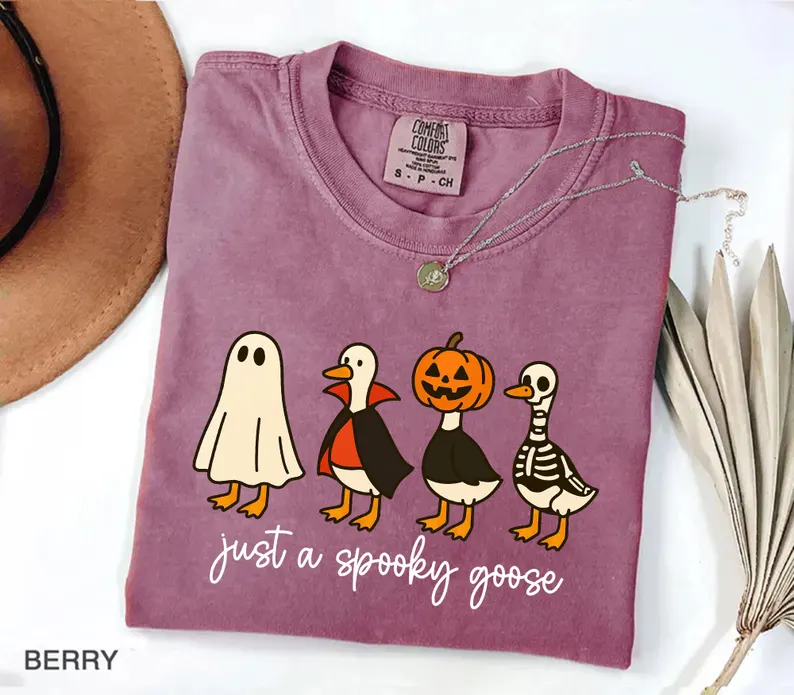 Comfort Colors® Just a Spooky Goose Shirt – Funny Halloween Tee