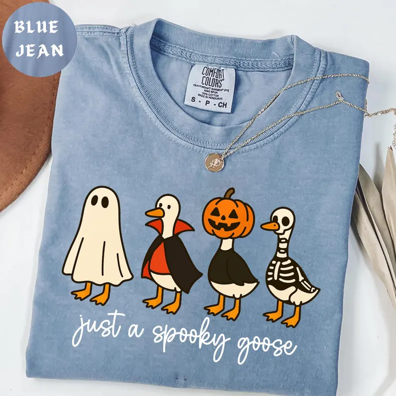 Comfort Colors® Just a Spooky Goose Shirt – Funny Halloween Tee