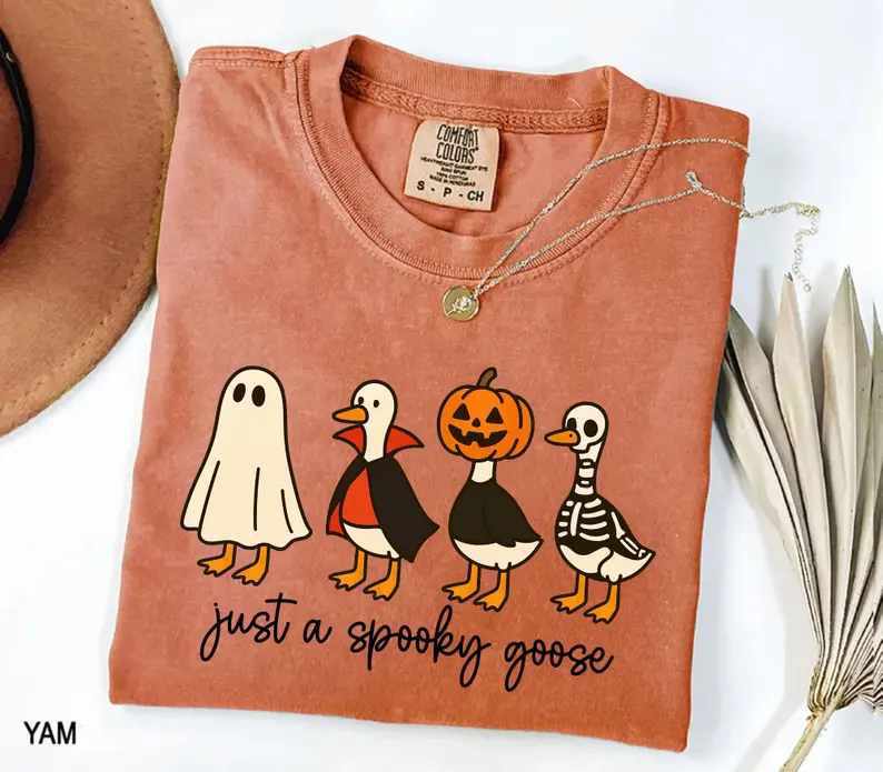 Comfort Colors® Just a Spooky Goose Shirt – Funny Halloween Tee