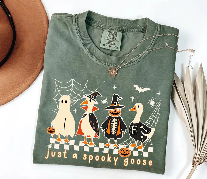Comfort Colors® Just a Spooky Goose Halloween Shirt – Funny Tee