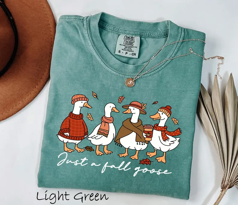 Cute Goose Shirt – Comfort Colors® Fall Coffee Graphic Tee