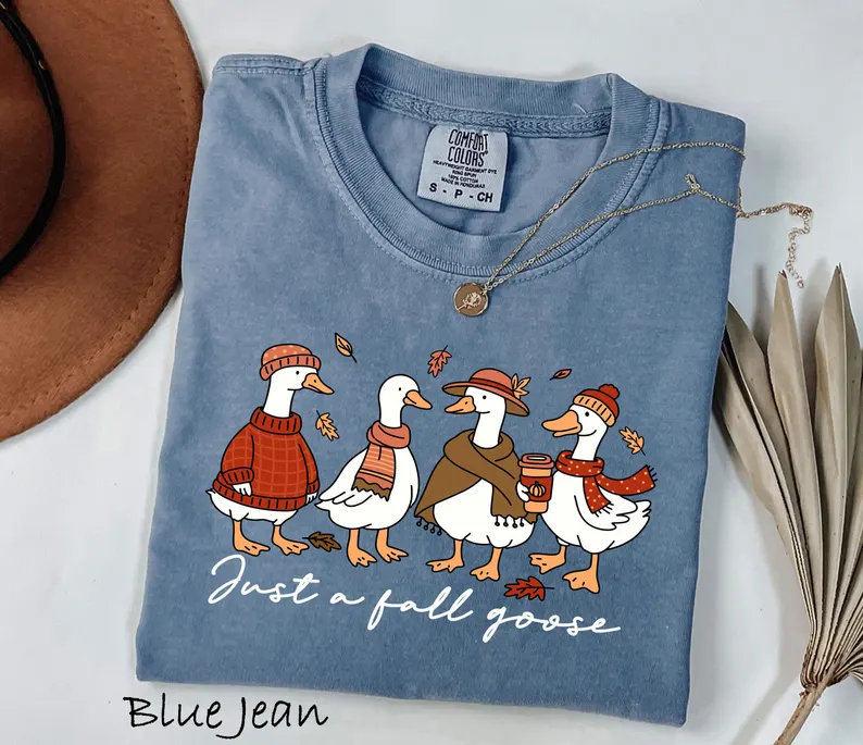 Cute Goose Shirt – Comfort Colors® Fall Coffee Graphic Tee