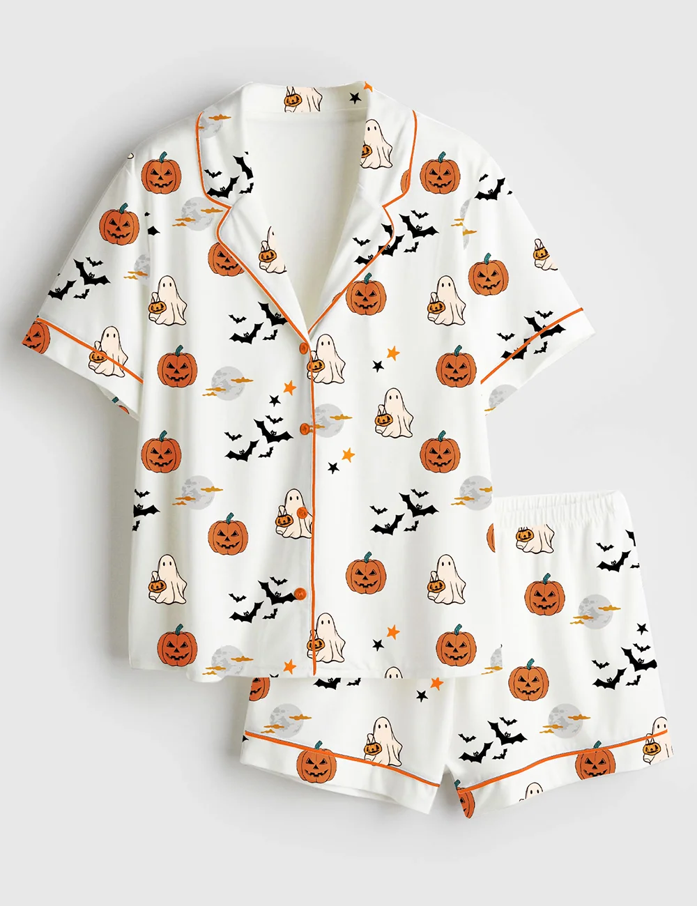 Pumpkin Boo Pajamas – Women’s Satin Halloween  Sleepwear