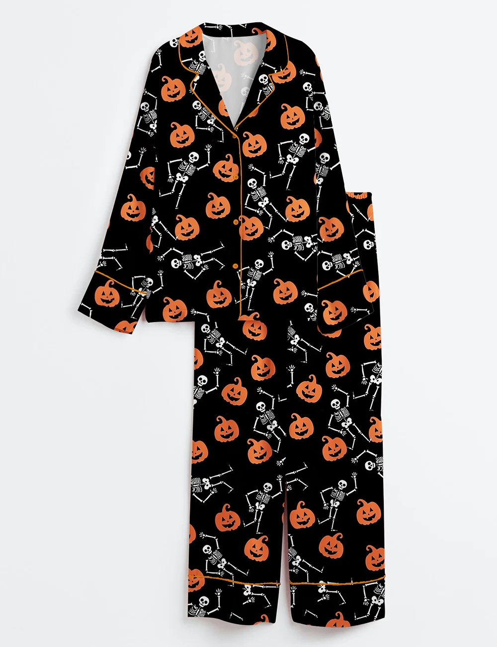 Spooky Season Pajamas – Women’s Anti MAGA Skeleton Satin  PJs