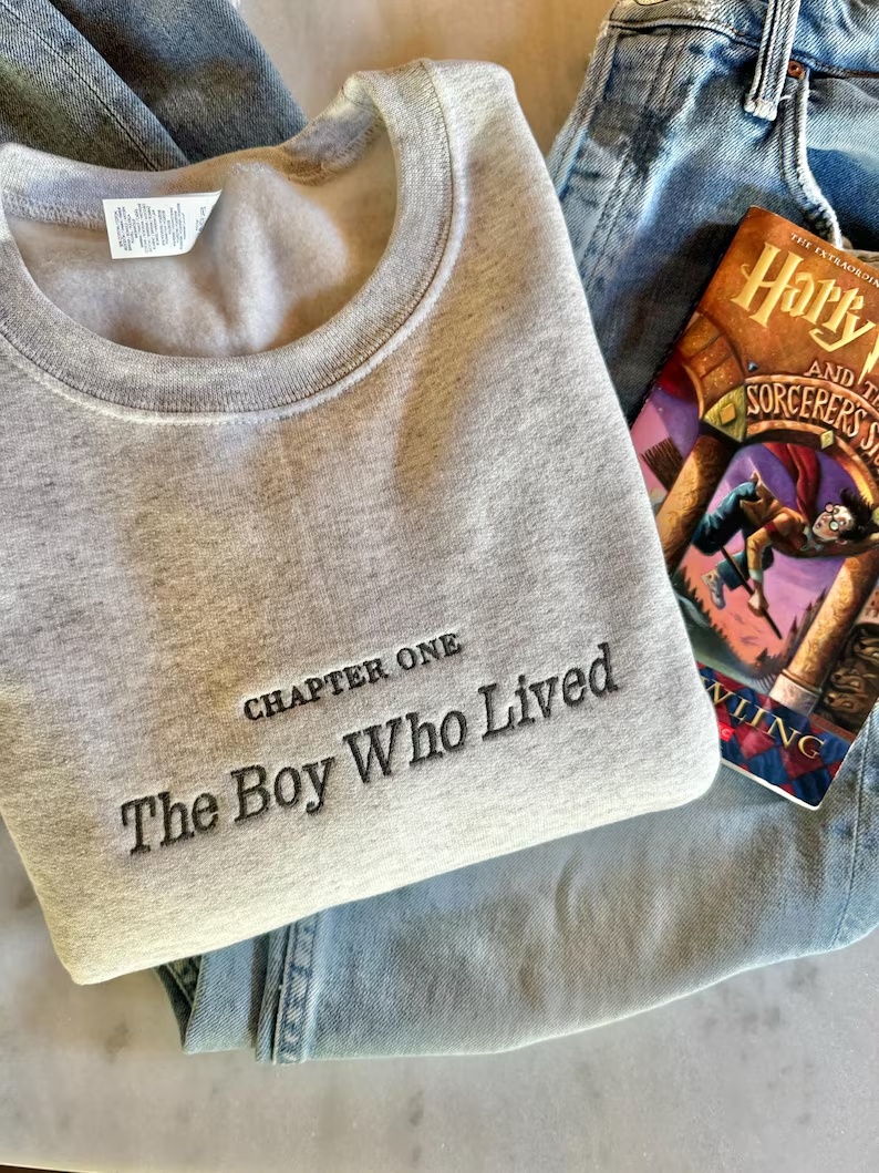The Boy Who Lived Embroidered Sweatshirt – Wizard Bookish Crewneck