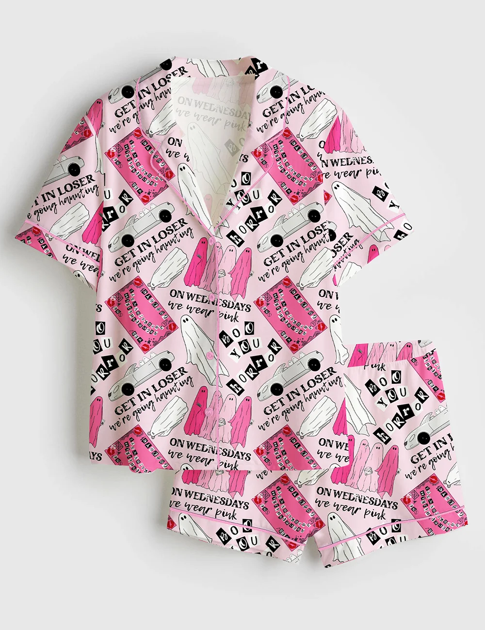 Mean Ghouls Pajama Set – Women’s Halloween Satin PJs