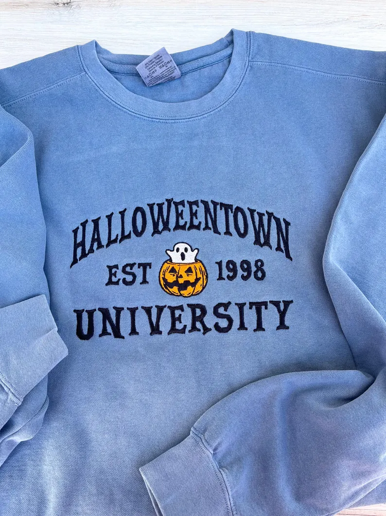 Halloweentown Comfort Colors Sweatshirt – Fall Vibes, Ghosts & Pumpkins