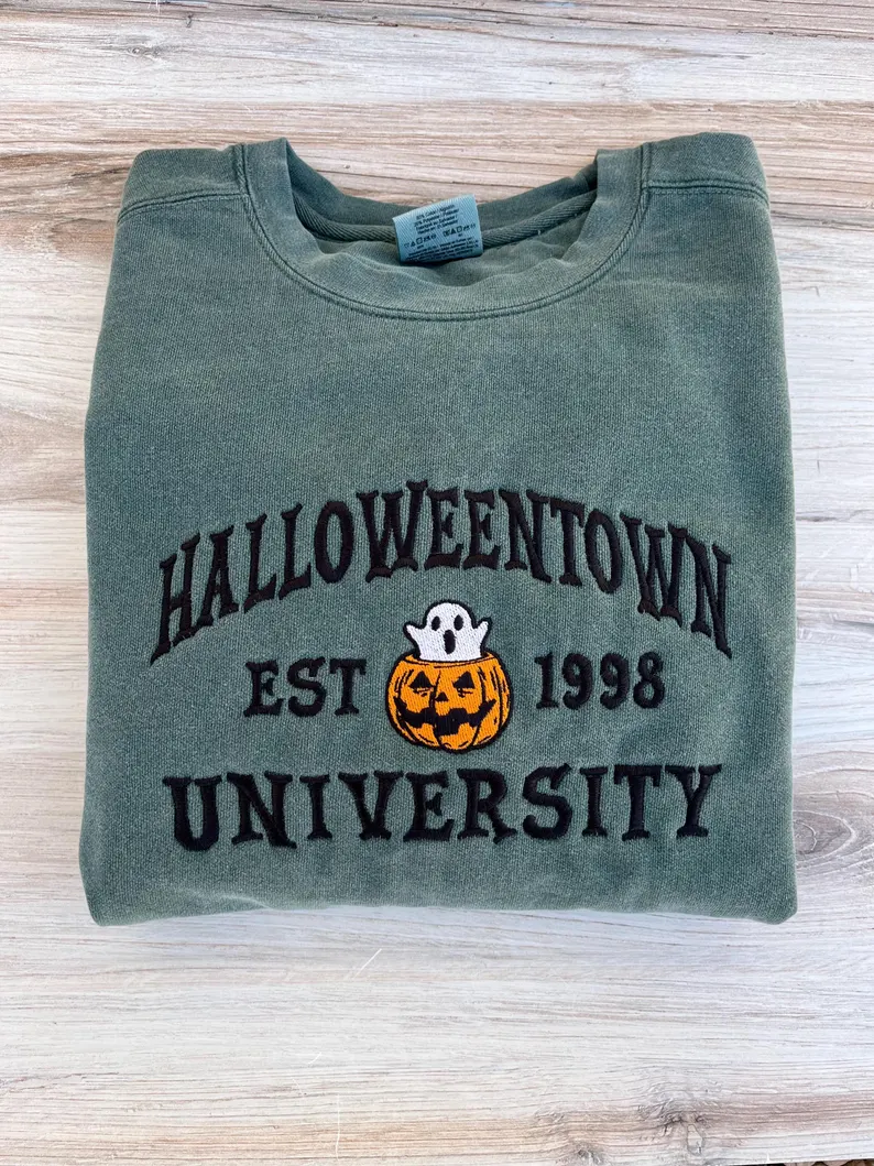 Halloweentown Comfort Colors Sweatshirt – Fall Vibes, Ghosts & Pumpkins