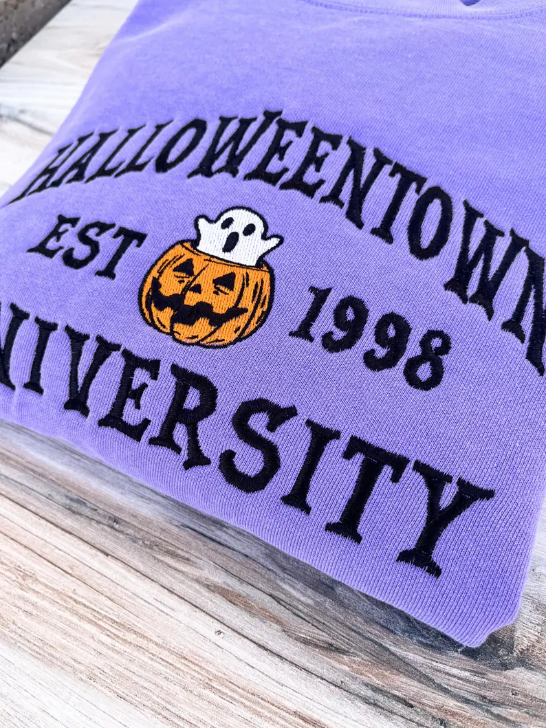 Halloweentown Comfort Colors Sweatshirt – Fall Vibes, Ghosts & Pumpkins