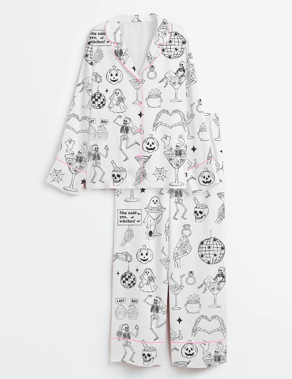 Till Death Do Us Part Satin Pajama Set – Halloween Bachelorette PJs