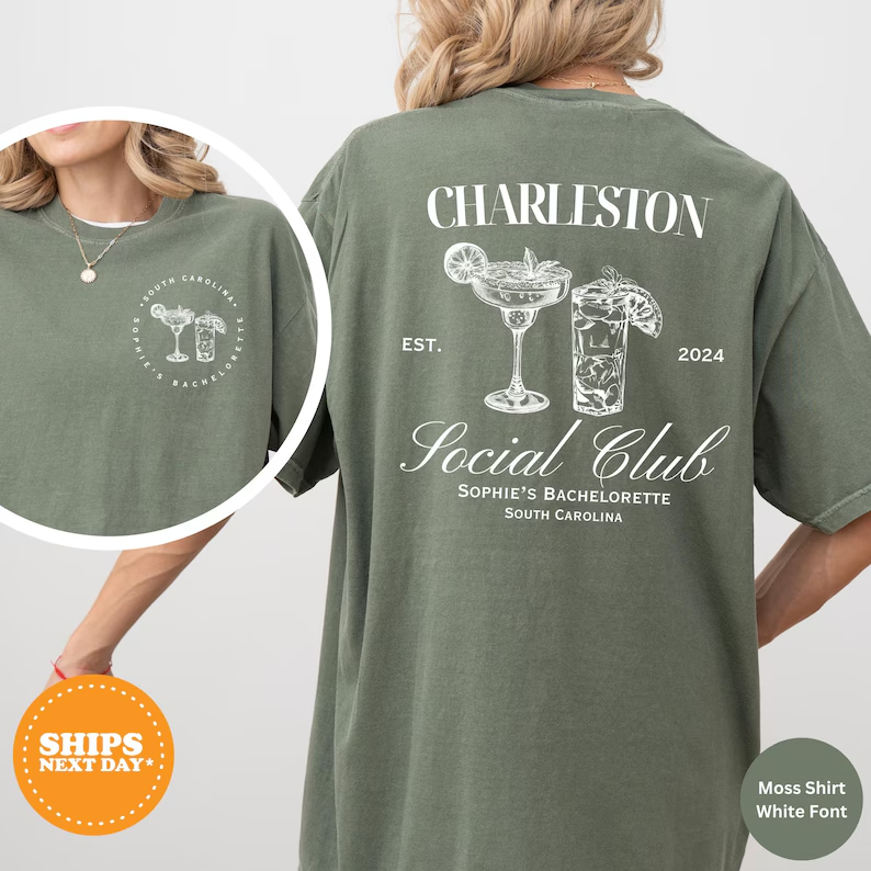 Personalized Bachelorette Shirt, Bach Trip Shirts, Bridal Party Tshirt, Charleston Bachelorette Shirt, Custom Comfort Color Bachelorette Tee