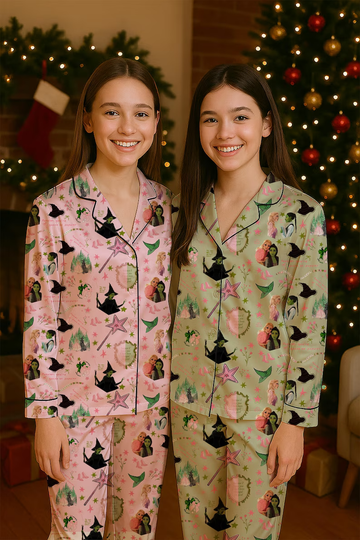 Wicked Defying Gravity Satin Pajamas Set