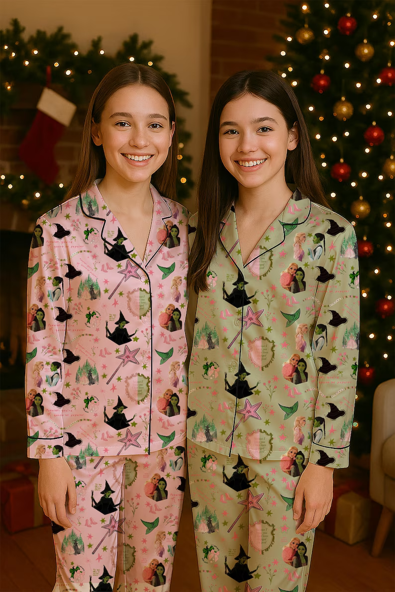 Wicked Defying Gravity Satin Pajamas Set