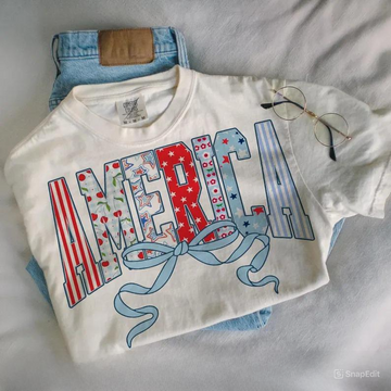 Retro America Coquette Shirt – Patriotic & Cute Comfort Colors®