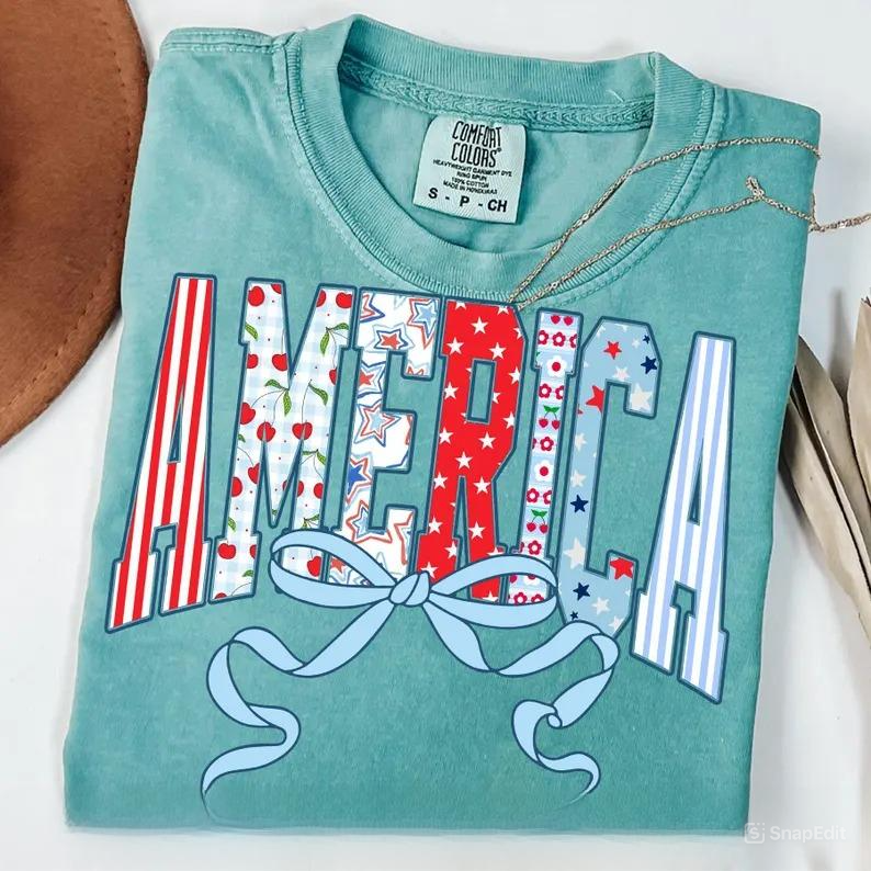 Retro America Coquette Shirt – Patriotic & Cute Comfort Colors®