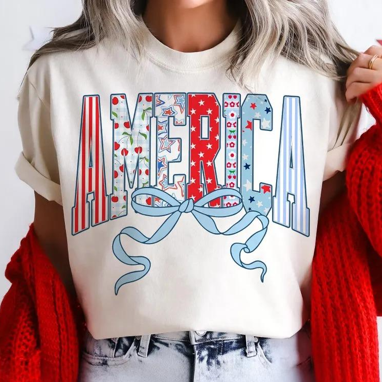 Retro America Coquette Shirt – Patriotic & Cute Comfort Colors®