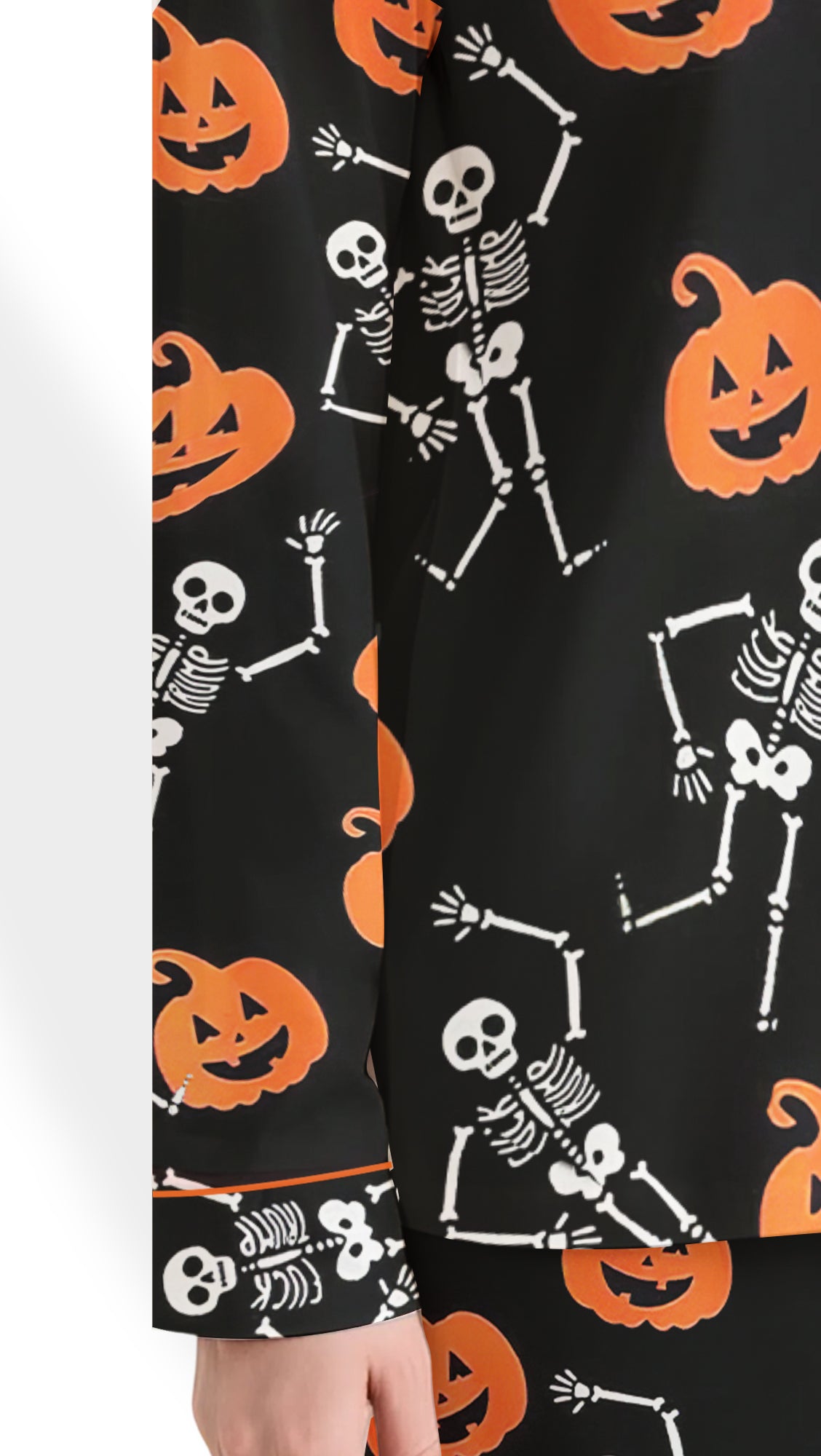 Spooky Season Pajamas – Women’s Anti MAGA Skeleton Satin  PJs
