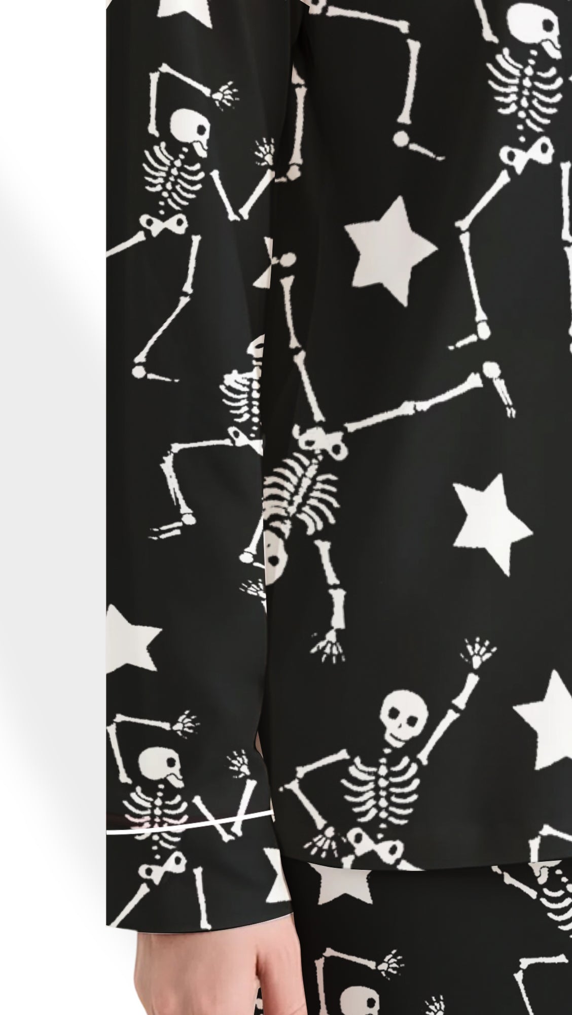 Women’s Satin Pajamas – Halloween Dancing Skeleton Set