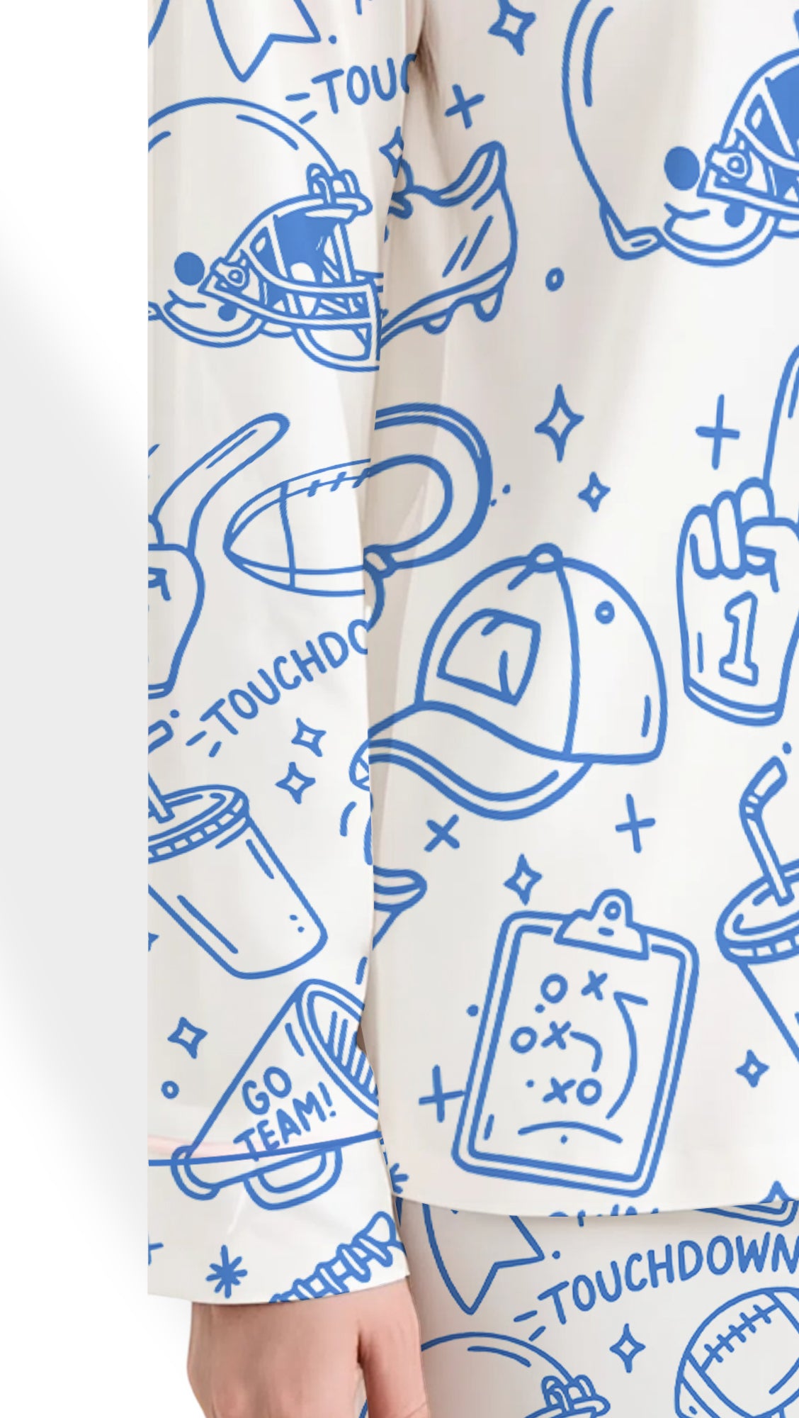 Women’s Football Pajama Set – Game Day Satin Sleepwear