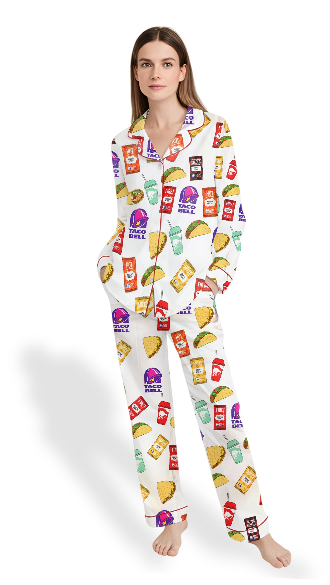 Taco Satin Pajama Set - Holiday PJs
