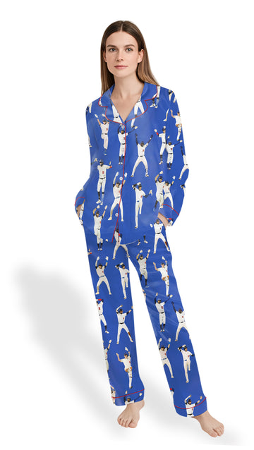 Women’s Baseball League Satin Pajama Set