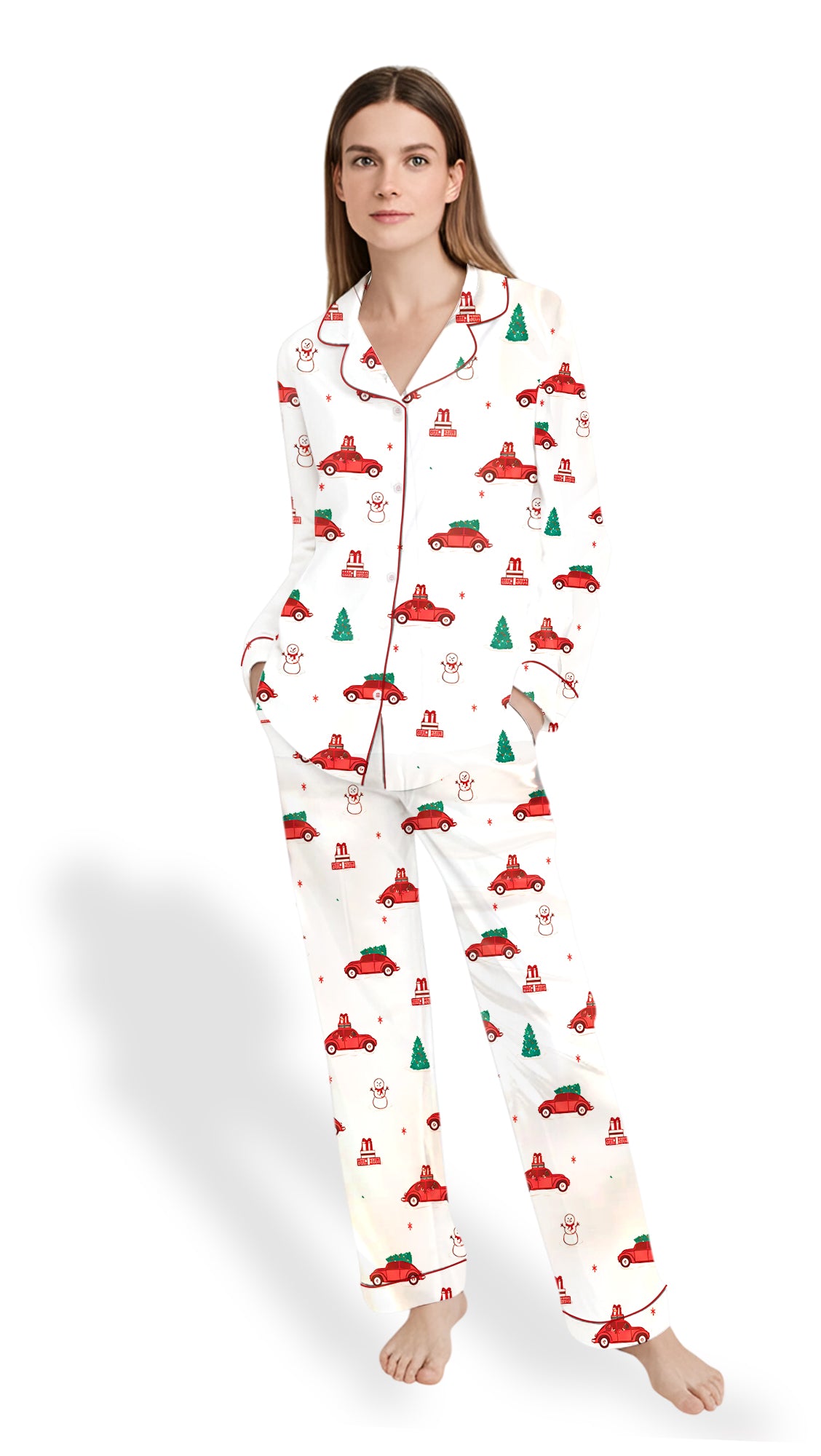 Red Holly Jolly Cruisers Women’s Satin Pajama Set