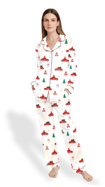 Red Holly Jolly Cruisers Women’s Satin Pajama Set
