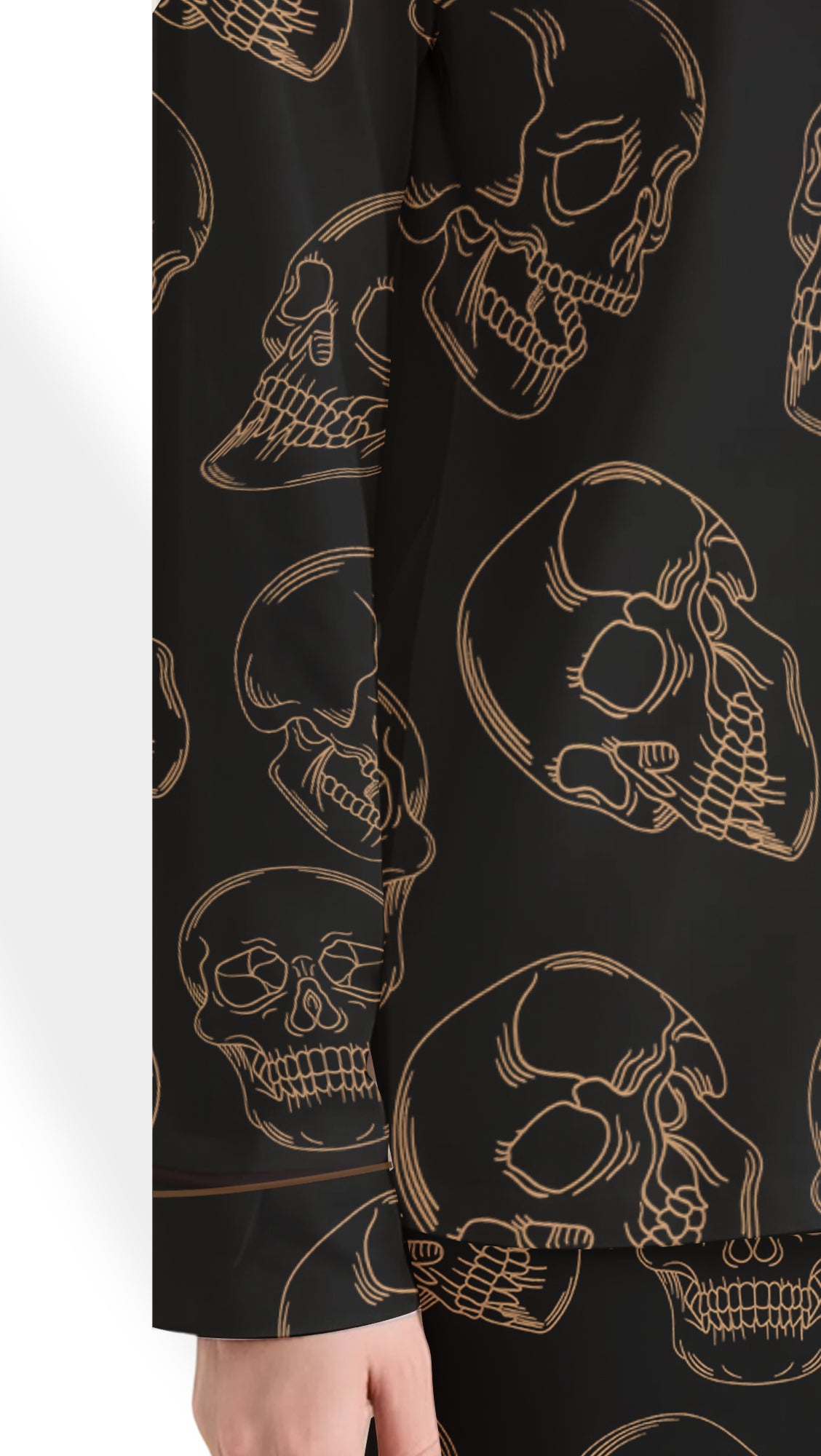 Skeleton Halloween Satin Pajama Set – Spooky Fall PJs