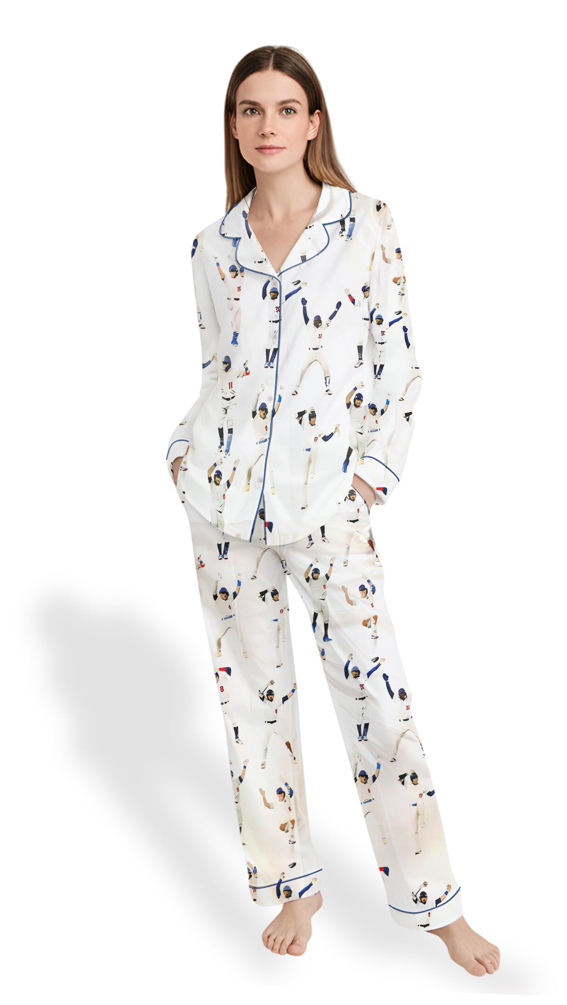 Women’s Baseball League Satin Pajama Set