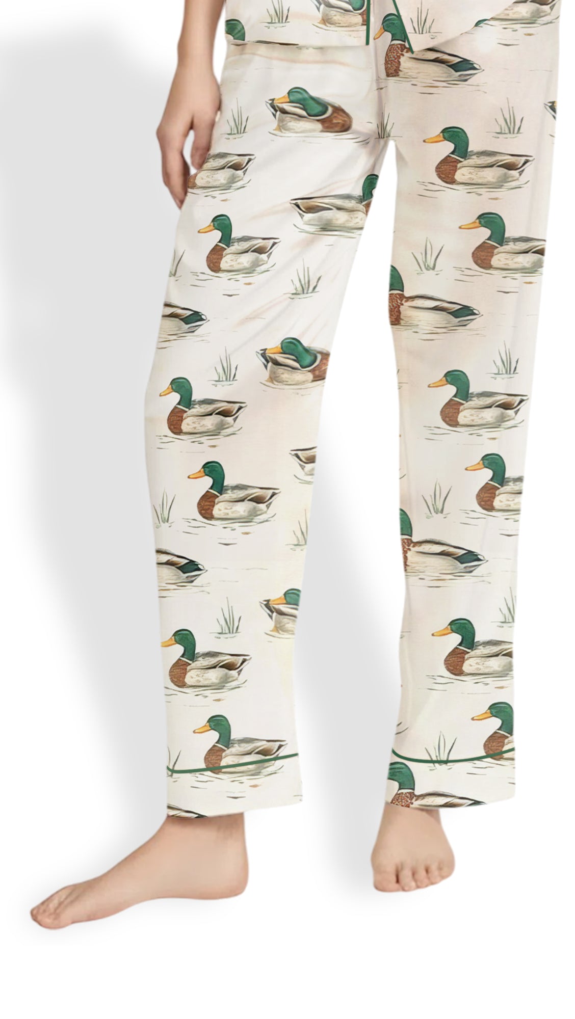 Duck Hunting Pajamas – Women’s Watercolor Mallard  Satin Set