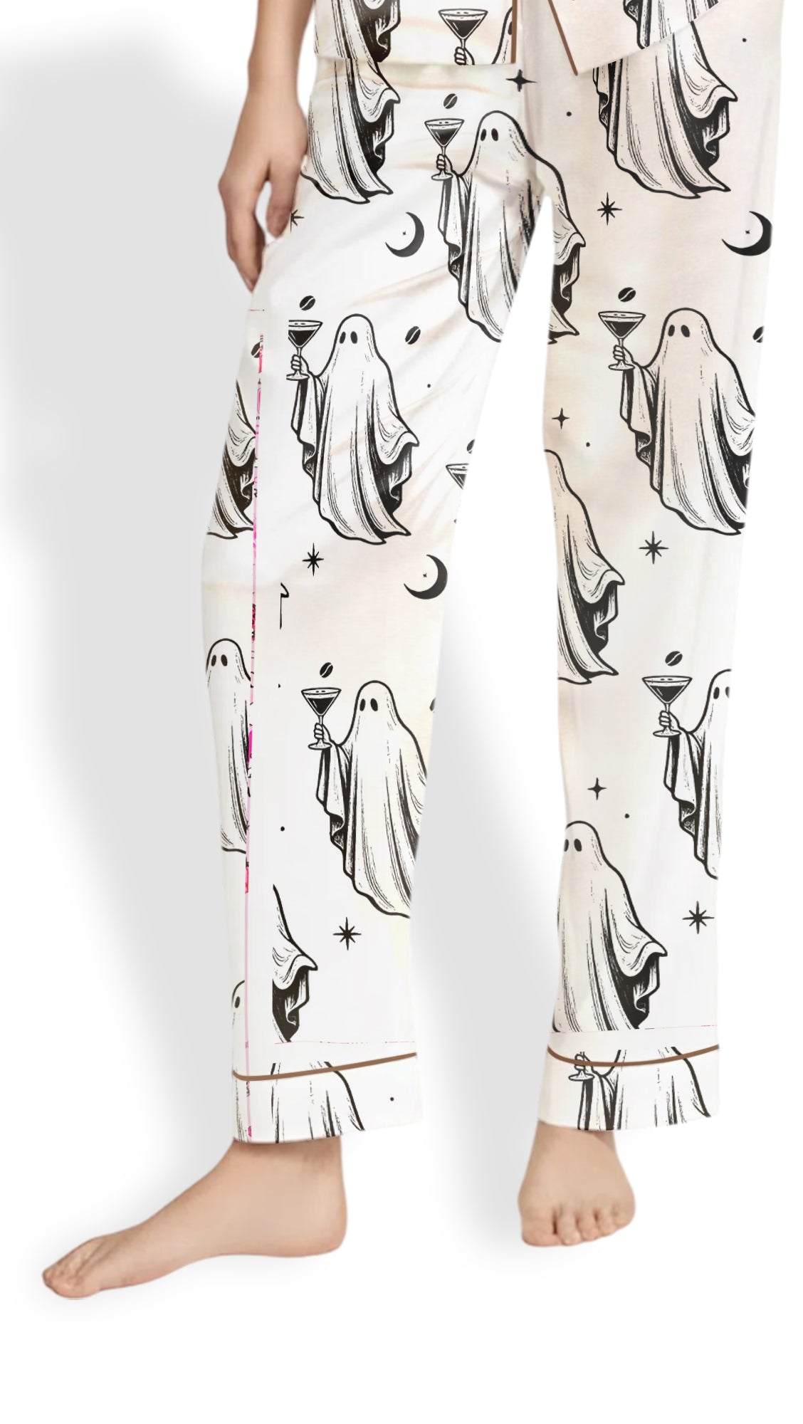 Women’s Halloween Pajama Set – Ghost Cocktail Espresso Martini  PJs