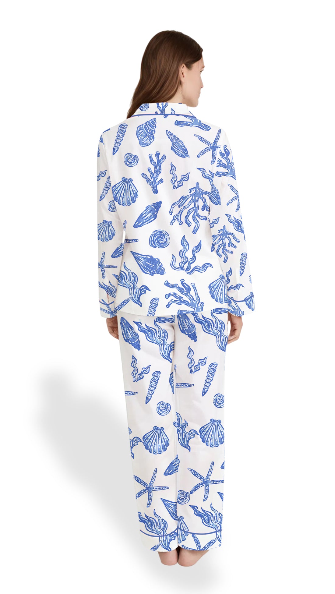 Women’s Summer Beach Pajama Set – Coastal Life Satin Sleepwear