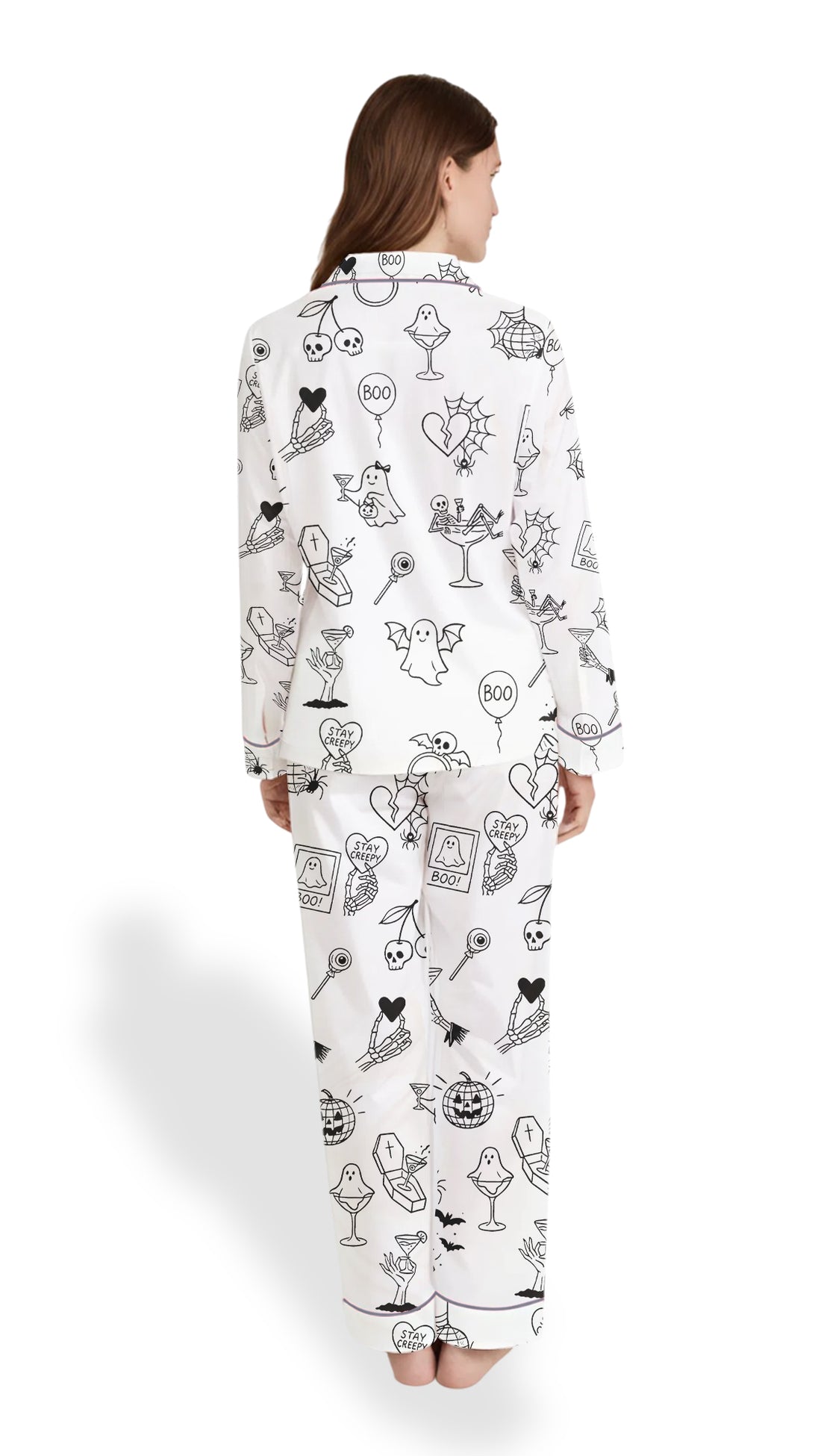 Spooky Witchy Pajama Set – Women’s Satin Halloween Bachelorette PJs