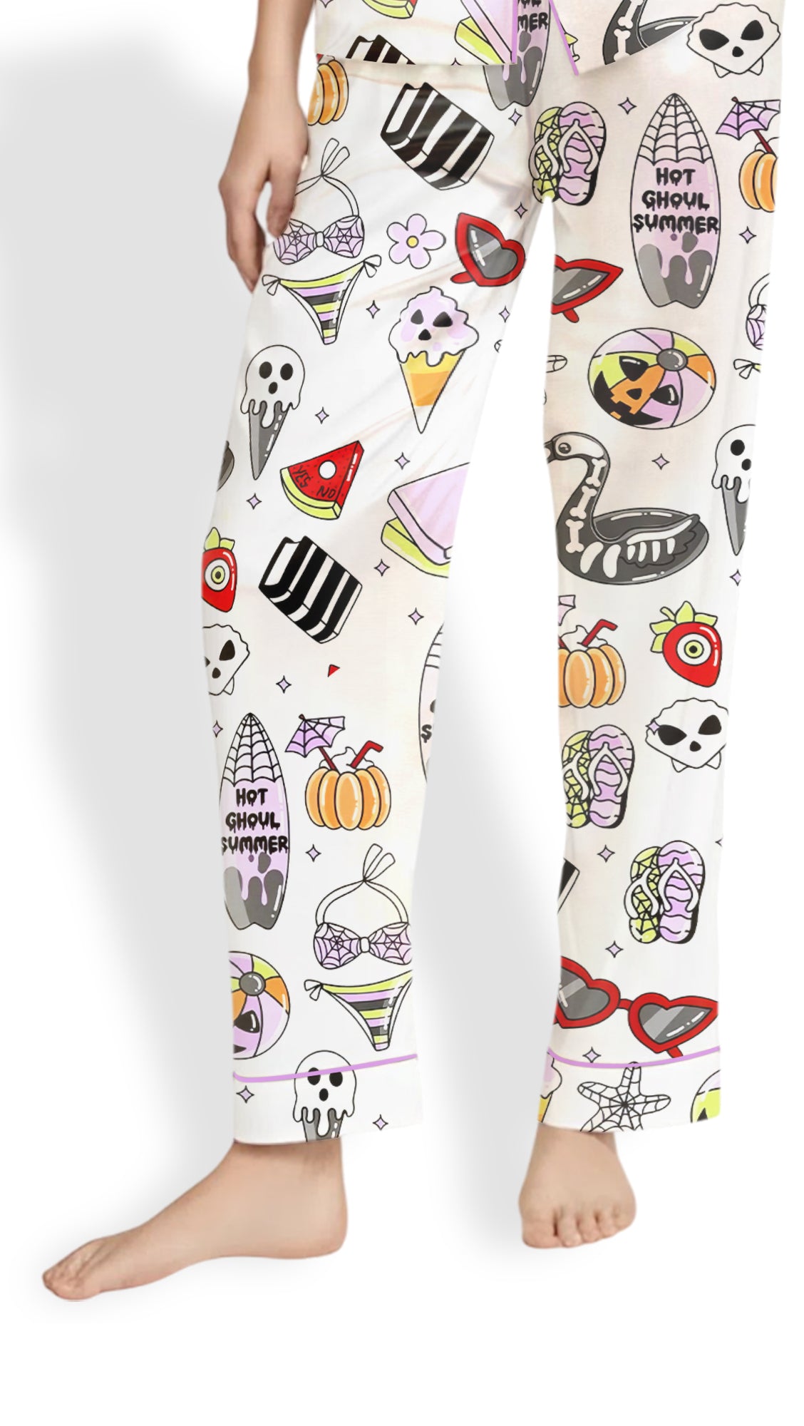 Summerween Halloween Satin Pajama Set – Spooky Pumpkin PJs