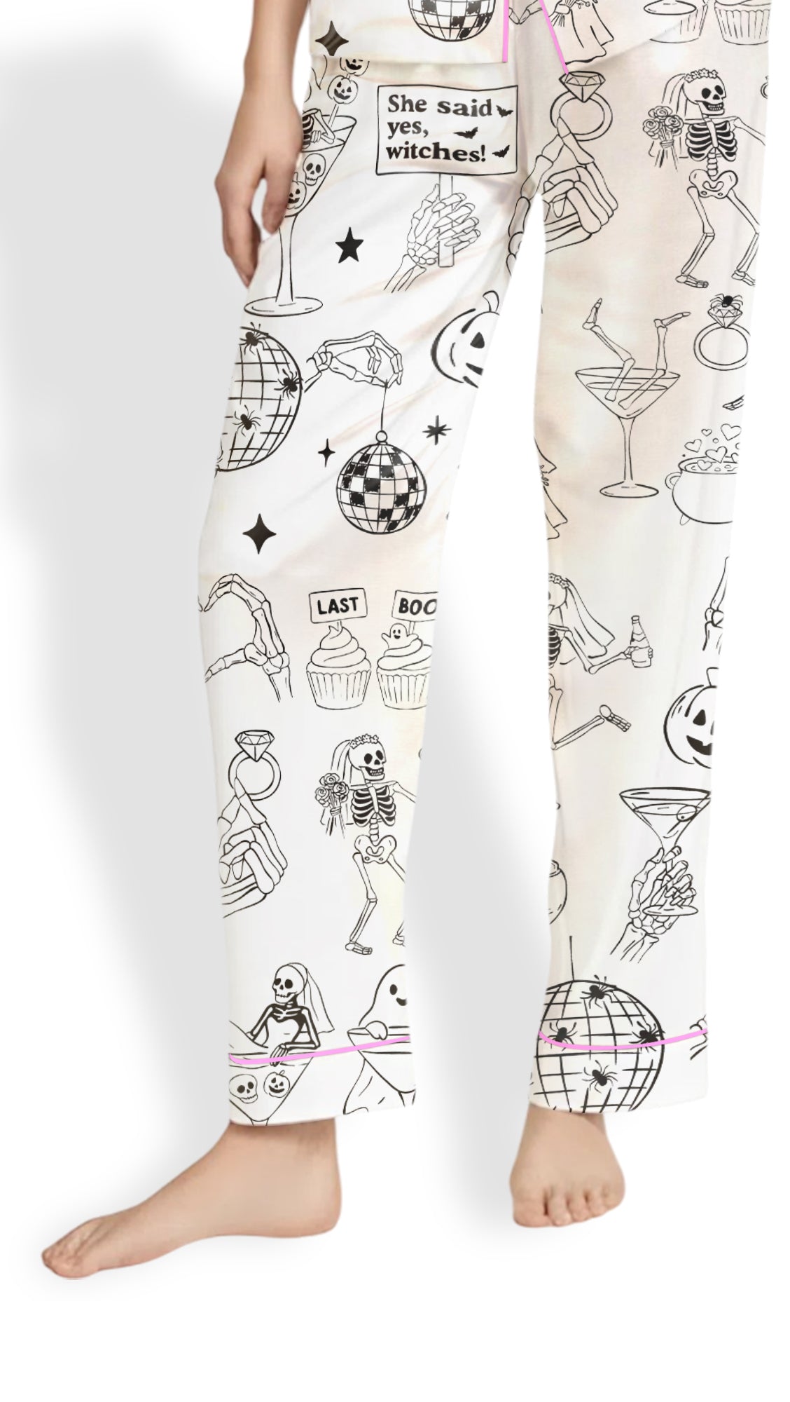 Till Death Do Us Part Satin Pajama Set – Halloween Bachelorette PJs