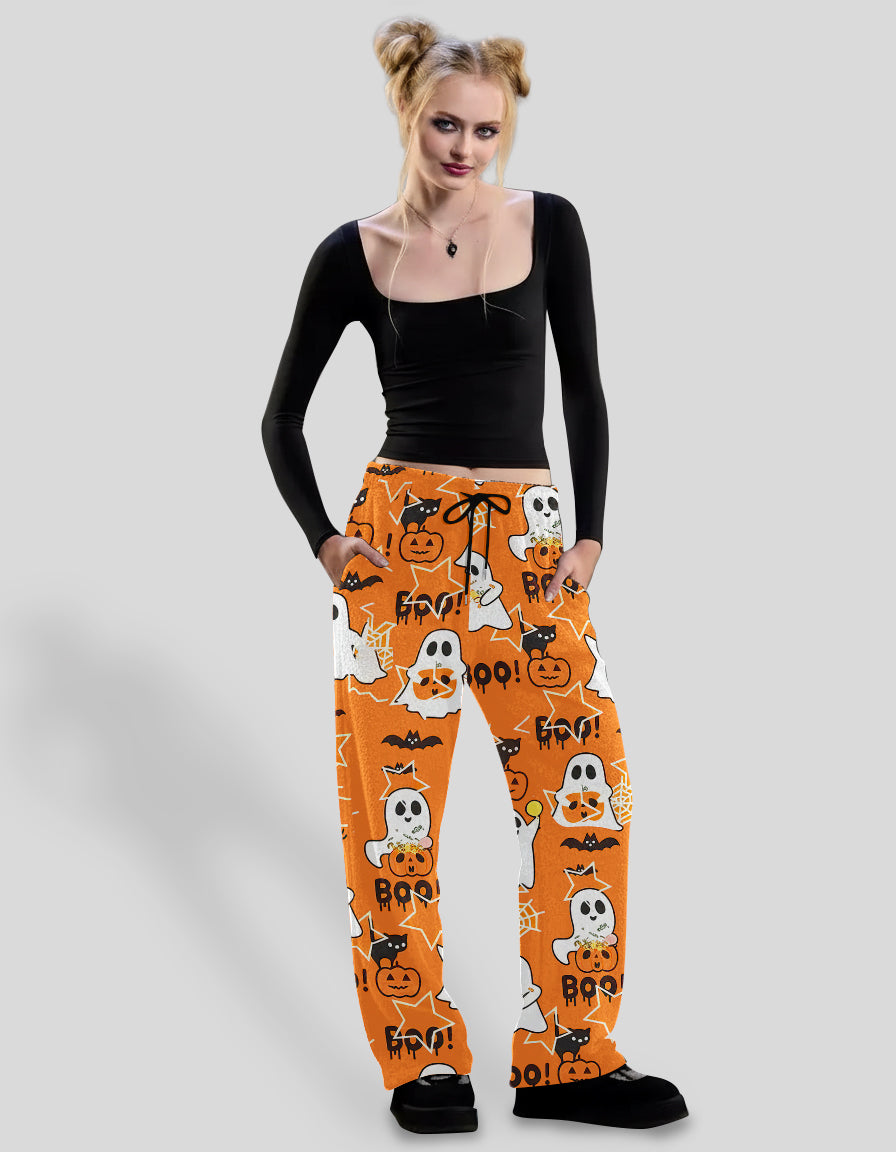 New Anime Stitch Pajama Boo Halloween Pajama Pants Autumn Winter Loungewear Trouser